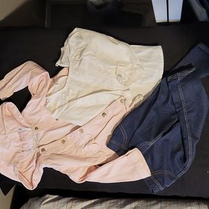 Toddler Pink jacket, cream shirt and Jeggings